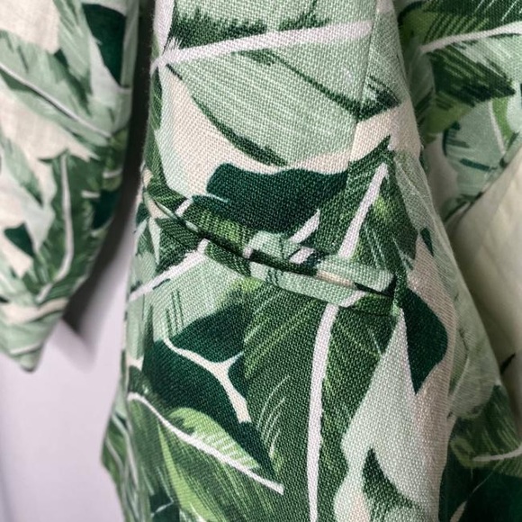 Joie Green Palm Leaf Mehra Open Blazer Linen Jacket - Picture 9 of 10